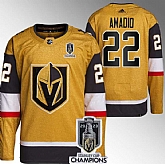 Men's Vegas Golden Knights #22 Michael Amadio Gold 2023 Stanley Cup Champions Stitched Jersey,baseball caps,new era cap wholesale,wholesale hats